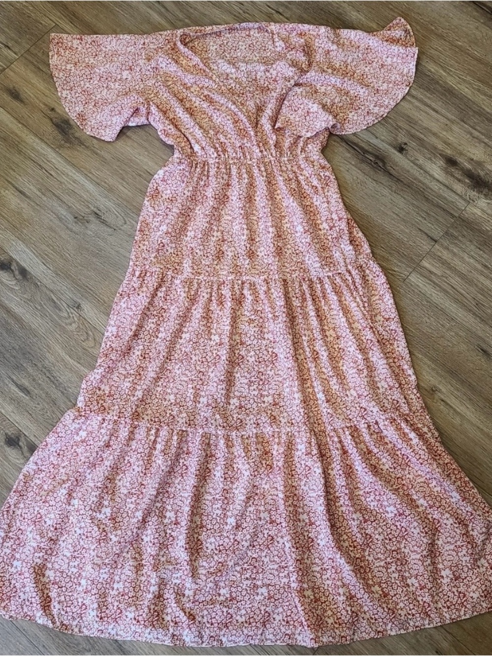 Red&White Prairie-Girl  Maxi Dress